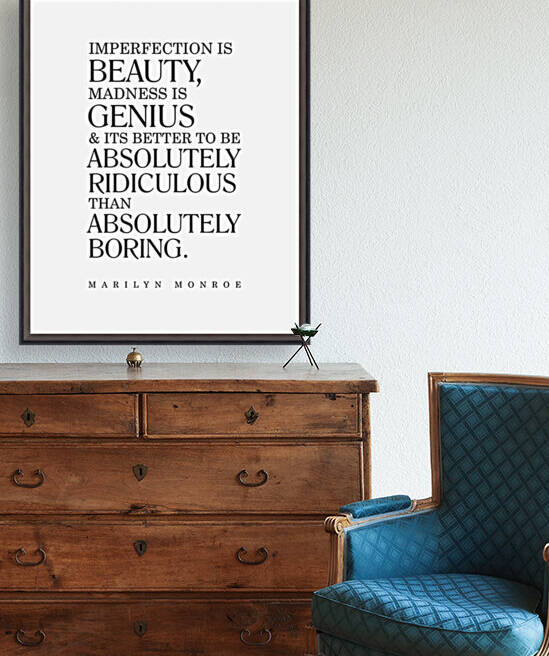 Marilyn Monroe Quote - Imperfection is Beauty 1 by Studio Grafiikka