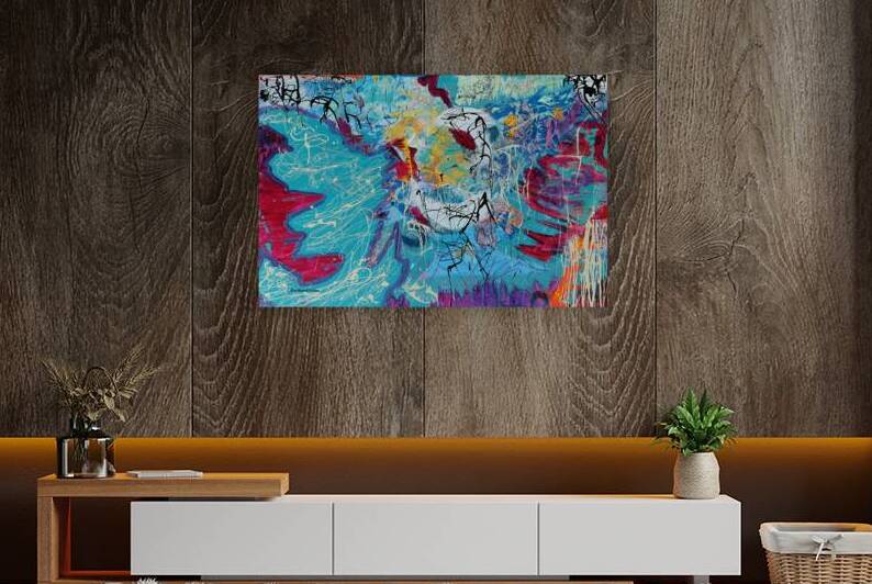 GALACTIC LANDSCAPE: Original Acrylic Painting by Carolina Cordon Reproduced by ByZo Art by By:Zo Art Print Collection   by Maria Desnoyers