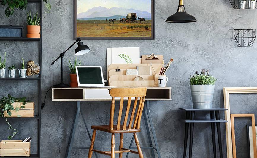 The stagecoach in the Rockies by Bierstadt