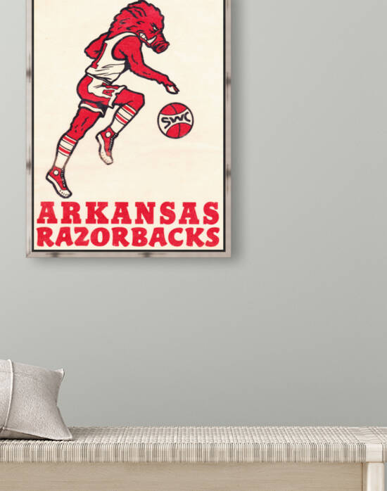 1977 Arkansas Razorbacks Retro Basketball Art Poster by Row One Brand