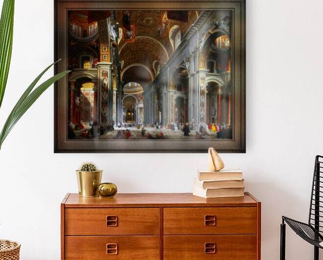 Interior of St. Peters Basilica Rome by Giovanni Paolo Panini Old Masters Fine Art Reproduction by xzendor7