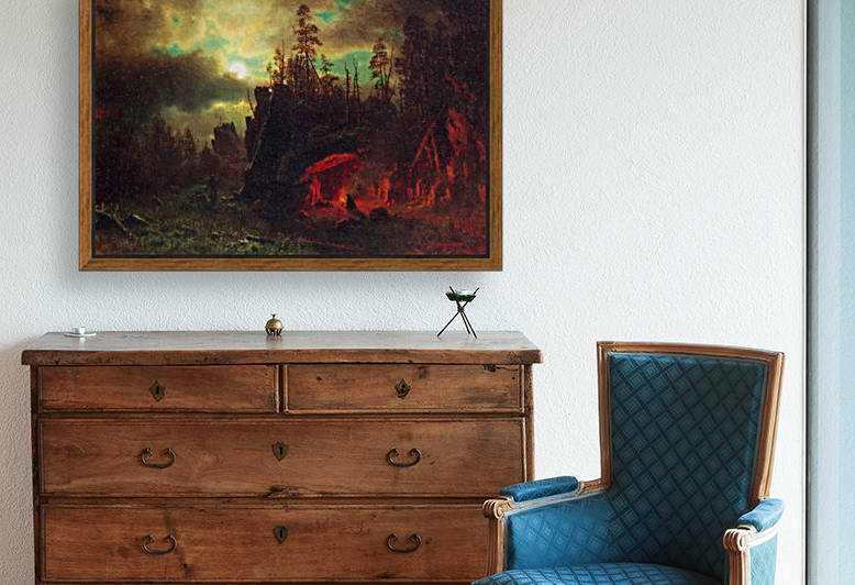 Trapper s camp by Bierstadt