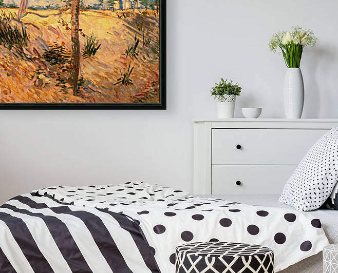 Trees in a Field on a Sunny Day by Van Gogh