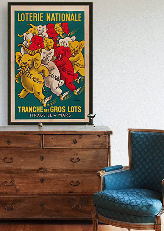 Loterie Nationale Elephants Vintage Poster by VINTAGE POSTER