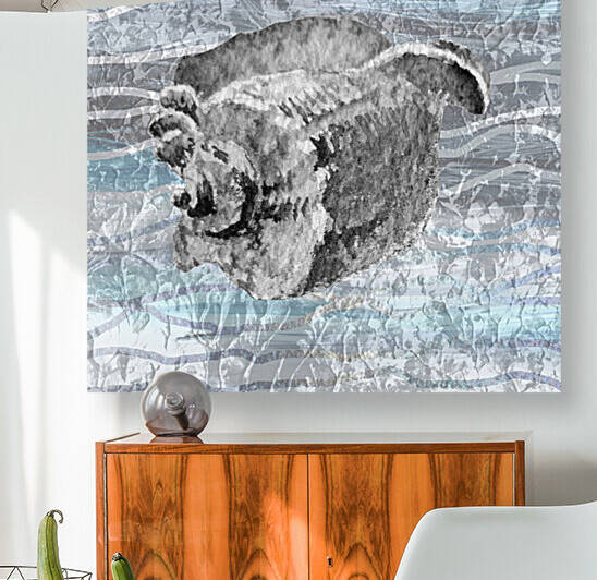 Silver Gray Seashell On Ocean Shore Waves And Rocks I by Irina Sztukowski