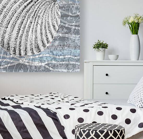 Silver Gray Seashell On Ocean Shore Waves And Rocks II by Irina Sztukowski