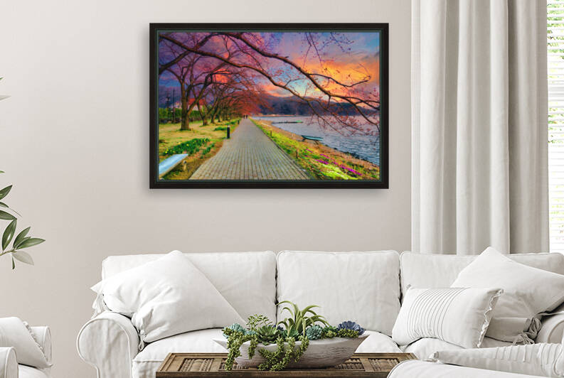 Fugi lake path sunset arkvis A  by M Damien Suriel