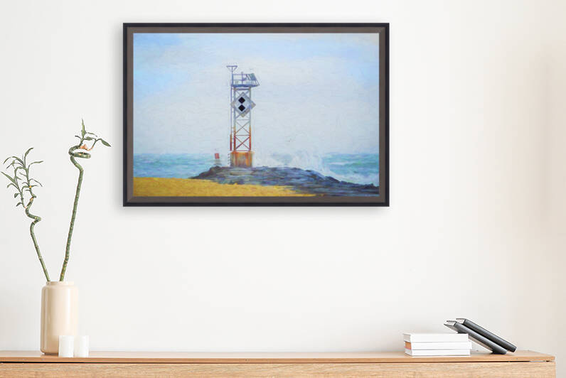 Ocean City Inlet Jetty Light Marker Impressionistic by Bill Swartwout Photography