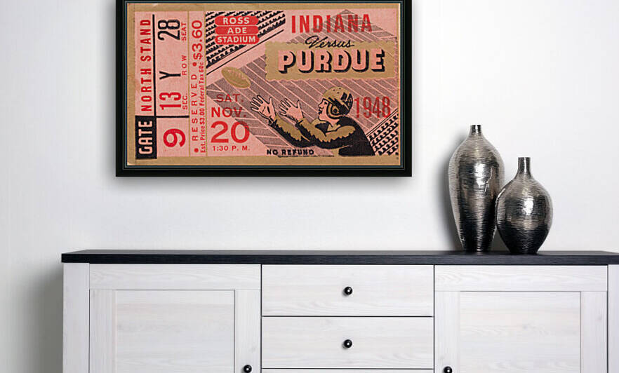 1948 Purdue Boilermakers vs. Indiana Hoosiers Football Ticket Poster by Row One Brand