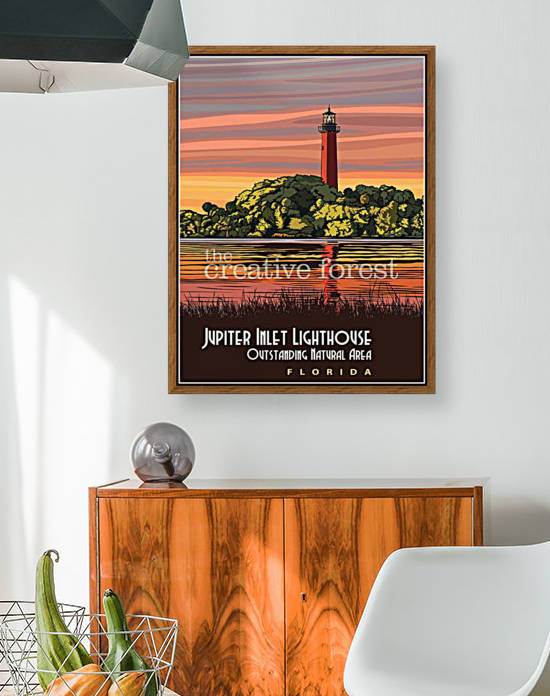 Jupiter Inlet Lighthouse, Vintage Florida Travel Reproduction by VINTAGE POSTER