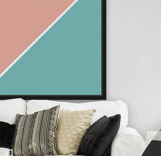 Peach and Turquoise Abstract by rizu_designs