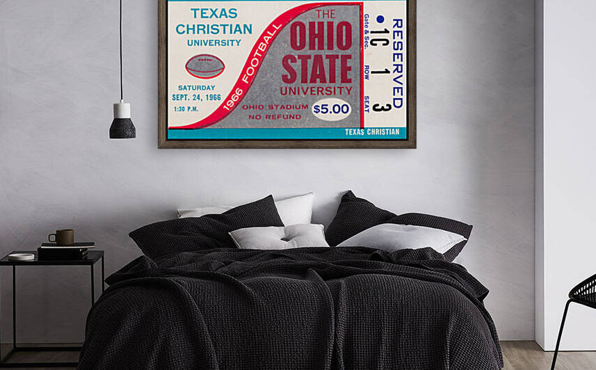 1966 Texas Christian vs. Ohio State Football Ticket Canvas by Row One Brand