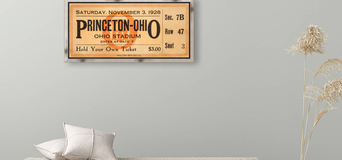 1928 Princeton vs. Ohio State Football Ticket Stub Art by Row One Brand