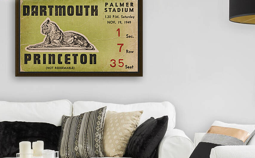 1949 Dartmouth vs. Princeton Football Ticket Canvas by Row One Brand
