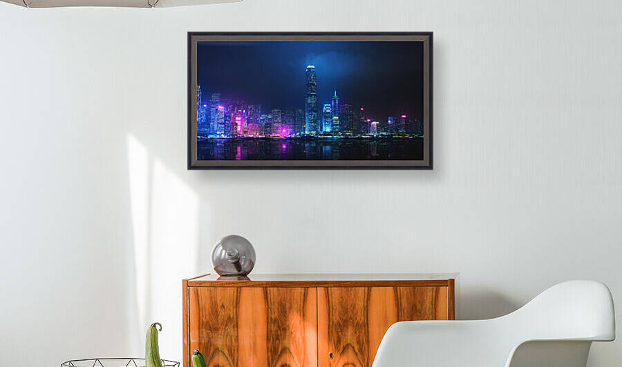 Night view of Victoria Harbor Hong Kong by Canvapro