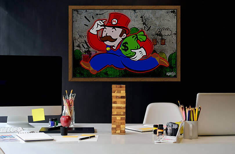 Mr Monopoly Mario by Kaktus Art