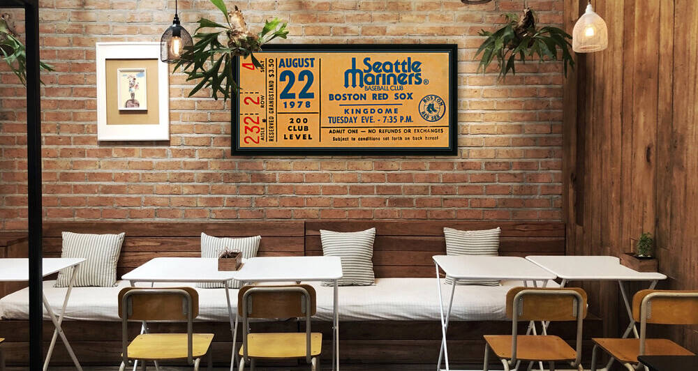 1978 Seattle Mariners Baseball Ticket Canvas Art by Row One Brand