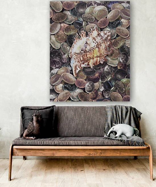 Rock And Seashell Collection Watercolor Painting Beach Rocks III by Irina Sztukowski