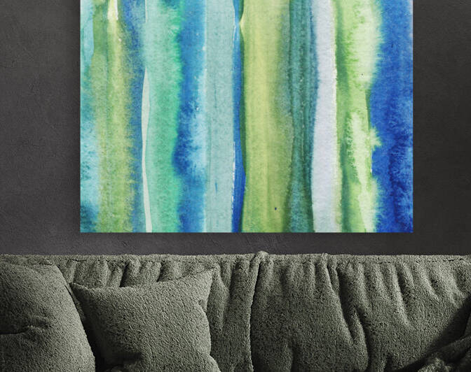 Ocean And Sea Beach Coastal Art Organic Watercolor Abstract Lines I by Irina Sztukowski