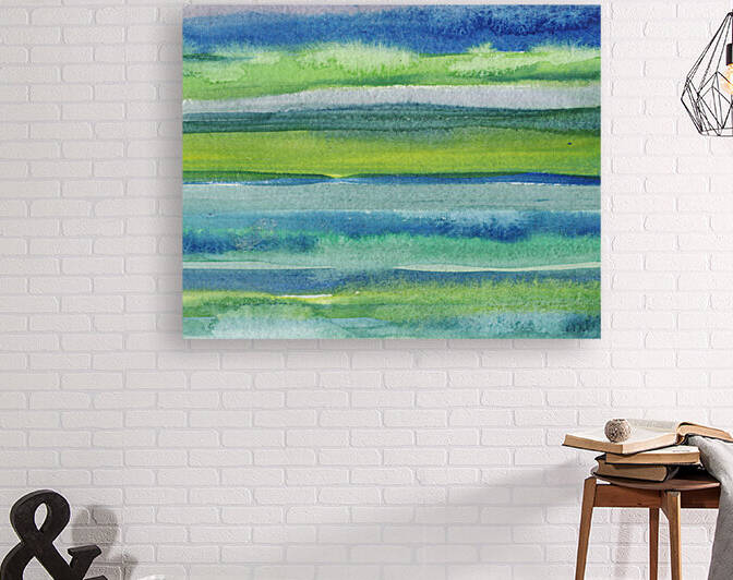 Ocean And Sea Beach Coastal Art Organic Watercolor Abstract Lines II by Irina Sztukowski