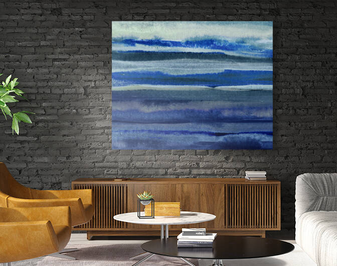 Ocean And Sea Beach Coastal Art Organic Watercolor Abstract Lines III by Irina Sztukowski