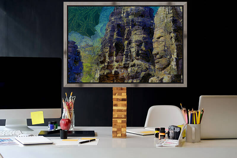 CAMBODIA Angkor Wat oil painting in Vincent van Gogh style. 125 by Cambodia painting