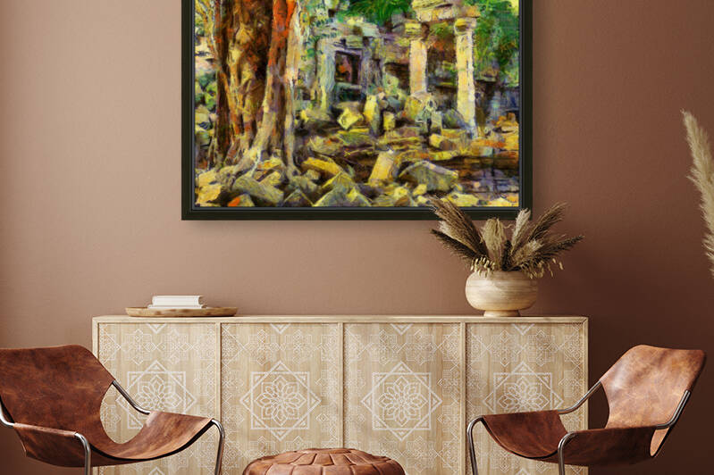 CAMBODIA Angkor Wat oil painting in Vincent van Gogh style. 148 by Cambodia painting