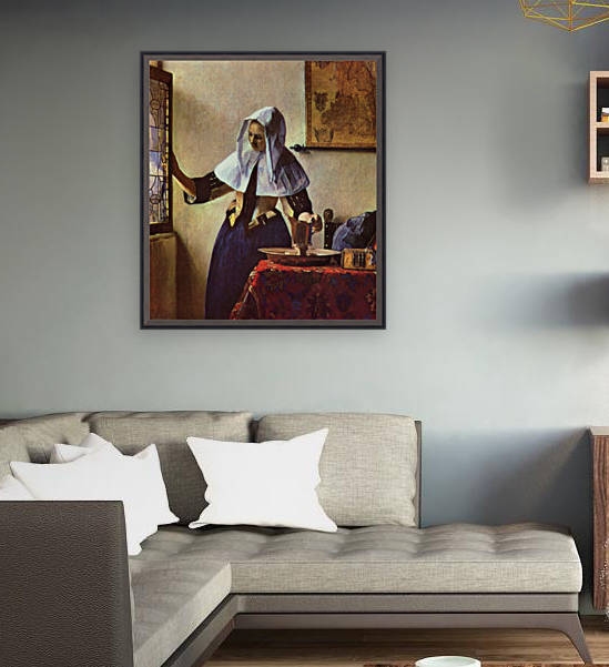 Young woman with a water jug at the window by Vermeer