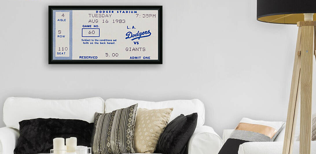 1983 LA Dodgers vs. Giants Ticket Stub Metal Sign by Row One Brand
