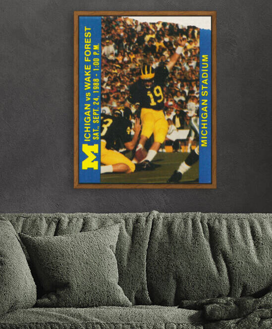 1988 Michigan vs. Wake Forest Football Ticket Canvas by Row One Brand