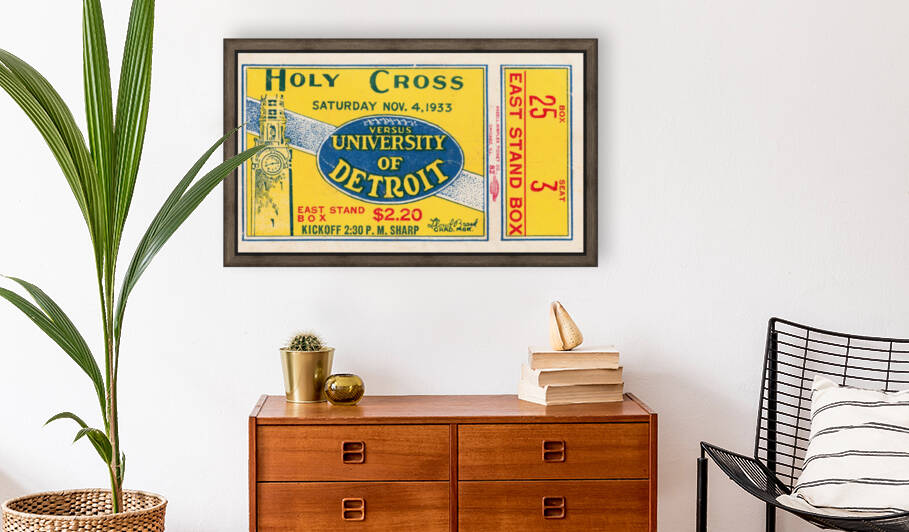 1933 Detroit Titans Football Ticket Canvas by Row One Brand