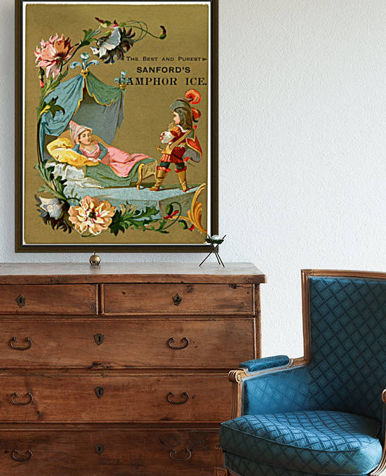 Sleeping Beauty Illustration Graphics Fairy Vintage Poster by VINTAGE POSTER