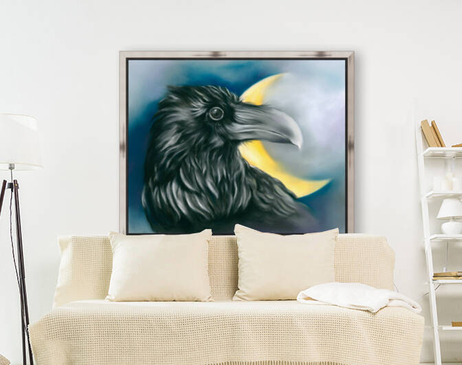 Raven and Crescent Moon by MM Anderson