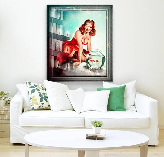 Kissing Fish by Edward Runci Pin-Up Girl Vintage Art by xzendor7