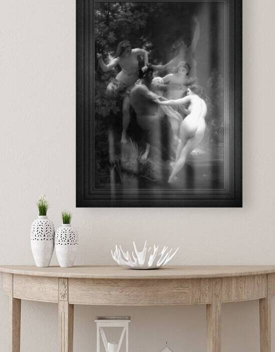 Nymphs and Satyr by William-Adolphe Bouguereau Black and White Xzendor7 Old Masters Art Reproductions by xzendor7
