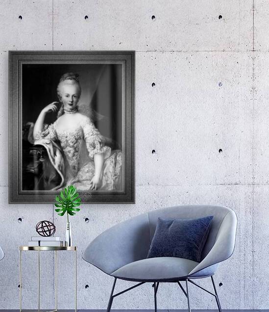 Maria Antoniette of Austria by Martin van Meytens Black and White Xzendor7 Old Masters Art Reproductions by xzendor7