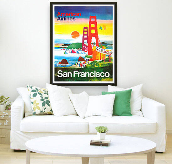 American Airlines Vintage Travel Poster San Francisco by VINTAGE POSTER