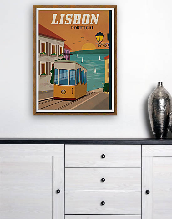 Vintage Lisbon travel poster by VINTAGE POSTER
