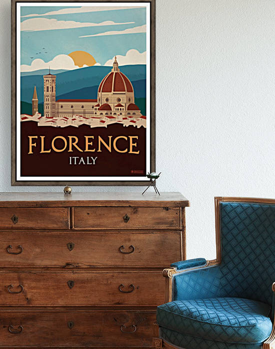 Vintage Florence travel poster by VINTAGE POSTER