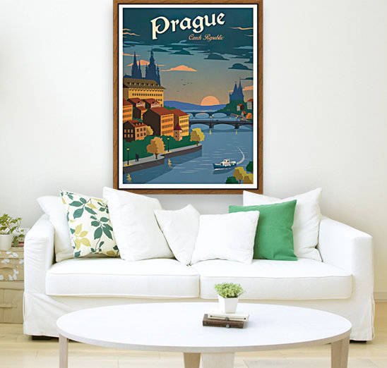 Prague Czech Republic travel poster by VINTAGE POSTER