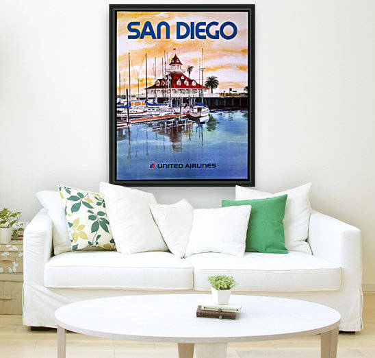 United Airlines San Diego travel poster by VINTAGE POSTER