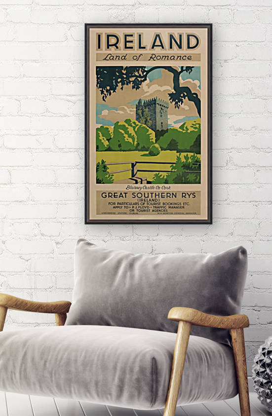 Ireland Great Southern Rys Blarney Castle travel poster by VINTAGE POSTER