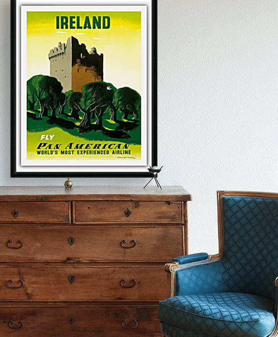 Ireland Fly Pan American travel poster by VINTAGE POSTER