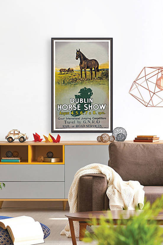 Irish Art Travel Railway Poster, Dublin Horse Show, Ireland by VINTAGE POSTER