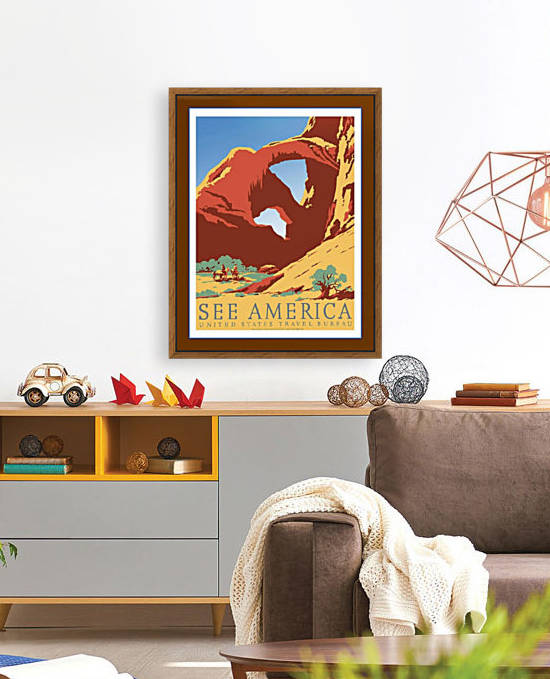 Travel to Bryce Canyon red rocks US Travel bureau poster 1940 by VINTAGE POSTER