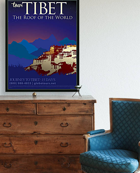 Tibet the roof of the world travel poster by VINTAGE POSTER