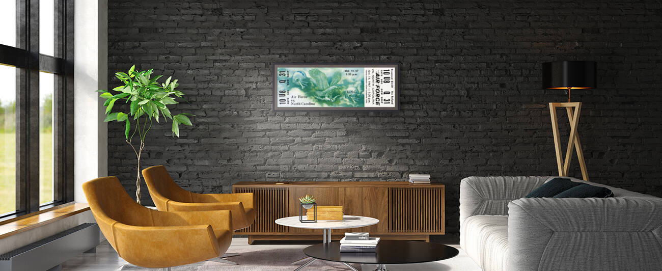 1967 Air Force Falcons vs. UNC Tar Heels Football Ticket Print by Row One Brand