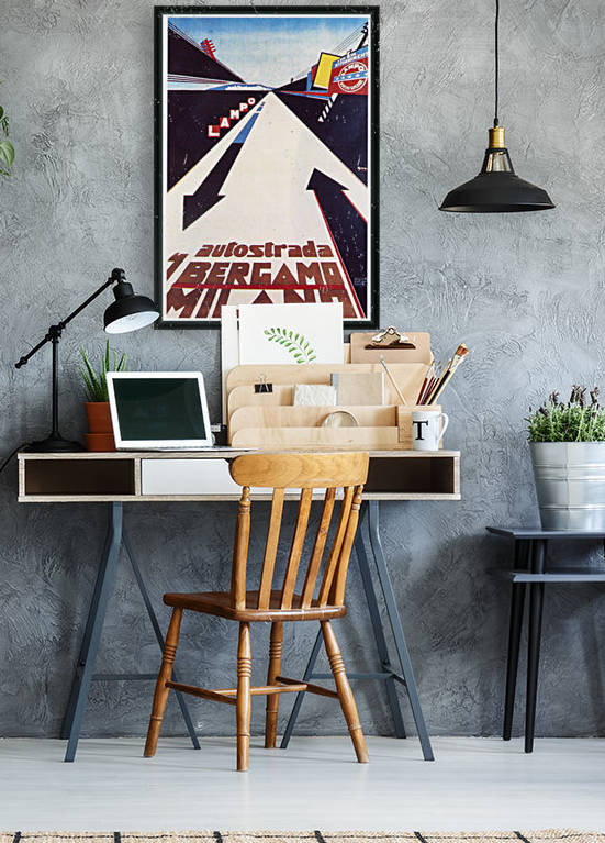 Poster for the highway between Bergamo and Milano by VINTAGE POSTER