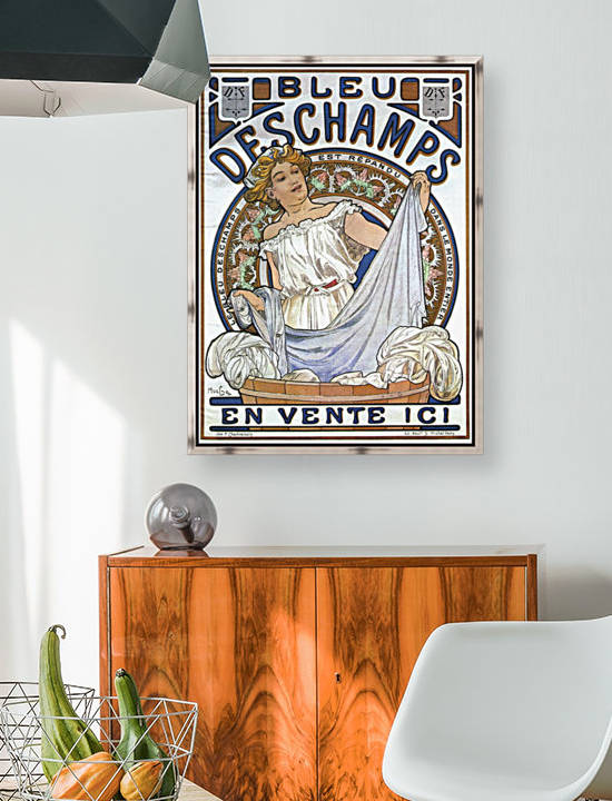 Bleu Deschamps Alphonse Mucha Art Nouveau Vintage Poster 1897 by VINTAGE POSTER