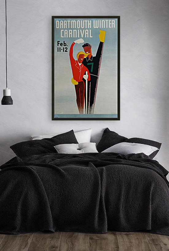 Affiche originale ski Dartmouth winter carnival February 11-12 Armsheimer by VINTAGE POSTER
